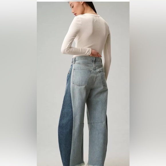 Free People Citizens Of Humanity Pieced Horseshoe Jeans Pieced Denim Fracture - Picture 5 of 8